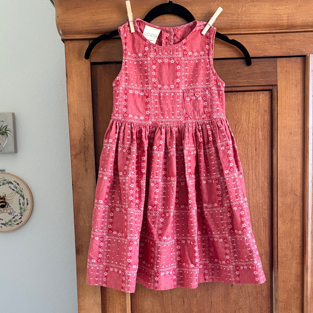 Laura Ashley Pinkish  Red Floral Cotton Sundress